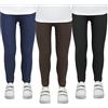 TupTam Ragazze Leggings Thermo Invernali Pantaloni Termici 3 Pack, Nero/Marrone/Blu Scuro, 164