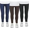 TupTam Ragazze Leggings Thermo Invernali Pantaloni Termici 3 Pack, Nero/Marrone/Blu Scuro, 140