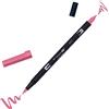 Tombow - ABT Dual Brush - Pennarello doppio pennello acquerellabile - Per lettering, disegno, pittura, manica - uso domestico e professionale - Color pink punch