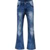 Beokeuioe Jeans da uomo con taglio alto, con grande colpo, in blu scuro, con gamba larga, hip hop, B-3 blu, S
