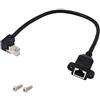 GELRHONR Cavo Ethernet Cat5, RJ45 da 90 gradi maschio a femmina, montaggio  a pannello CAT5e/5 schermato cavo di rete LAN Extender per scrivania,  parete, pannello telaio, nero (1M) : : Informatica