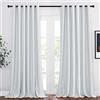 PONY DANCE Tenda Camera da Letto Pannelli Divisori Tenda Termica Isolante Freddo Curtains Oscuranti per Interni Termiche con Anelli 2 Pezzi L 200 x A 245 cm, Bianco Grigiastro