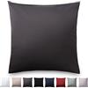 Blumtal Federe Cuscini Divano in Raso, Copricuscini Divano Cotone Satinato, Federe 60 x 60cm - 2 Pezzi, Antracite