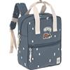 Lässig Zaino per bambini con fascia toracica zaino asilo 28 cm, 5,5 litri, 3 anni/Mini Square Backpack Happy Prints blu scuro