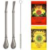 Mate Green Yerba Mate - Set di cannucce in acciaio inox per tè Mate (x2), 19 cm, filtrazione per Mate con molta polvere, facile da pulire