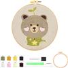 SYXLS Kit di Ricamo per Principianti, Tessuto Punch Needle con Motivo, Punch Needle Starter Kit per principianti, Strumento di Ricamo per Principianti per Bambini, Adulti, Mestiere