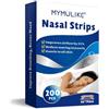 MYMULIKE Cerotti Nasali x 200, Cerotti Nasali Antirussamento, Strisce Naso per Sport e Sonno, Naso Spreader Contro Snoring (L,66 a 19mm)