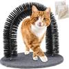 Relaxdays Arco Massaggiatore per Gatti, con Erba Gatta, Spazzola Massaggiante, Cura del Pelo, Nero
