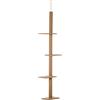 PawHut Tiragraffi per Gatti su 4 Livelli con Colonna Rivestita e Altezza dell'Asta Regolabile, Grigio, 43x27x228-260cm|Aosom