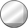 DRW Specchio da parete rotondo in metallo nero 100x1,5 cm
