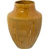 DRW Vaso da tavolo in ceramica giallo reattivo lucido 18 x 24 cm, bocca9,5 cm
