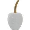 DRW Figura di una ciliegia in ceramica in bianco e oro 10x20cm