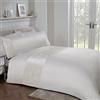 Sleepdown Set di Biancheria Federa per Letto Singolo (135 cm x 200 cm) in Velluto con Foglie Floreali, Color Crema Avorio di Lusso, Morbido e Facile da Pulire, Poliestere