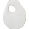 DRW Vaso astratto da tavolo in ceramica in grezzo, texture sabbia, 25 x 12 x 30 cm