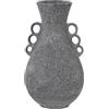 DRW Vaso Anelli in ceramica in grigio scuro Texture Sabbia 19x33cm