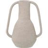 DRW Vaso con manici in ceramica in beige Texture Sabbia 18x13x24cm, Base 5cm
