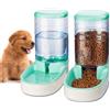 Edipets, Dispenser Cibo Gatti, Cani, Automatico, 2 Unità, 3.8L, Dispenser di Crocchette e Acqua per Animali Domestici (Verde)