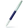 Sheaffer E0930853-30 - Penna stilografica con cappuccio cromato spazzolato, corpo colore blu, finiture placcate in nichel