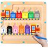 Konijiwa Giochi Montessori 3 anni Labirinto Magnetico Giocattoli Legno Montessori per Bambini Giocattoli per l'apprendimento per Numeri e Colori Gioco di Selezione Regalo Bambini Bambina Bambino 3 4 anni