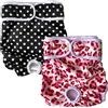 LeerKing Pannolini Cane Femmina Lavabili Pezzi di 2 Riutilizzabili Altamente Assorbenti Ciclo Mutandine Igieniche Rosa e Pois XXL
