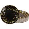 AHPYEUHK Piatti Carta 50 Pezzi Stoviglie per Feste 17,8cm Usa e Getta Rotondi Piatti in Carta per Compleanno, Festa, Matrimonio (Nero e oro)