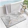 DEXI Tappeto Bagno Assorbente 40 x 60 cm, Tappeti Antiscivolo e Lavabile, Ultra-sottile, Asciugatura Rapida Tappetino per Porta Doccia, Grigio Chiaro