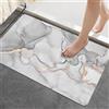 DEXI Tappeto Bagno Assorbente 43 x 80 cm, Tappeti Antiscivolo e Lavabile, Ultra-sottile, Asciugatura Rapida Tappetino per Porta Doccia, Grigio Chiaro