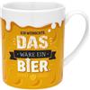 GRUSS & CO Tazza XL con motivo birra, scritta divertente, porcellana, tazza jumbo da 60 cl, colore giallo, regalo da uomo, regalo per feste | 48813