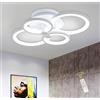Ganeed Plafoniera moderna Plafoniera dimmerabile a LED in acrilico in metallo Lampadario a LED da 56 W per soggiorno Cucina Camera da letto Sala da pranzo 4 anelli