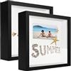 sunmeg 2Pcs Cornice 3D Profonda Cornice 25 x 25 cm Cornici per Foto per Oggetti fino a 3 cm- Cornici di Forma Quadrata da Hppendere a Parete o da Scrivania