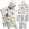 DKDDSSS Accappatoio Poncho per Bambini, Telo Mare Microfibra, Assorbente Asciugatura Rapida Poncho Per Bambino, Per La Spiaggia la Piscina per Bambini 2-8 Anni (BLUE)