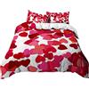 Morbuy Set di Biancheria da Letto di Matrimoniale 3D Romantico Amore Stampa Digitale, Doppio Set Copripiumino in Morbido Microfibra con Federa e Copripiumini a Cerniera (Cuore Rosso,180x220cm)