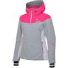 Regatta Dare 2b Icecap - Giacca da Sci e Snowboard, Impermeabile e Traspirante, con Cappuccio e Zip Frontale YKK, Donna, Giacca Impermeabile, Isolante, DWP430 58C14L, Argent Grigio/Rosa Cyber, 14