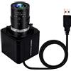 ELP Fotocamera Web grandangolare 1080P con obiettivo zoom 2.8-12 mm, sensore IMX322 Plug & Play per PC, desktop, messa a fuoco variabile, USB per Windows, Raspberry Pi, Mini videoconferenza USB2.0