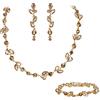 EVER FAITH Cristalli Sposa Set di gioielli da damigella d'onore, Elegante Marquise Rotondad Strass Foglia Collana Dangle Orecchini Tennis Bracciale Set per le donne