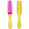 Denman Curly Hair Brush D3 (Honolulu Yellow) 7 Row Styling Brush for Detangling, Separating, Shaping and Defining Curls - For Women and Men