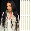 FESHFEN Extension Capelli Colorati Clip - 10 Pezzi Ciocche Capelli Beige Colorate Extensions con clip per Carnevale e Feste per Donna, 55 cm