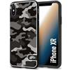 CUSTOMIZZA - Custodia cover nera morbida in tpu compatibile per iPhone Xr camouflage mimetico militare nero black grigio