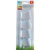 Alma Garden Set di 4 fermatovaglia in plastica e acciaio inox trasparente, per tovaglia, tovaglia, clip per fissare la tovaglia 5 x 4 cm