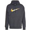 Nike Swoosh Repeat Fleece Pullover Hoodie (DX2028-070) Gold/Grey, Felpa Invernale Uomo, Taglia M