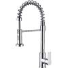 Ibergrif M22103 Rubinetto Cucina Professionale con Doccetta Estraibile, Miscelatore Lavello, Corpo in Ottone, Cromo, Argento