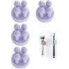 Zayin silicone portaspazzolino multifunzione gancio impermeabile autoadesivo per spazzolino da denti supporto per parete per appendere bagno,cucina,soggiorno (Viola 4 pz.)
