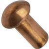 AERZETIX - Set di 50 rivetti in rame Ø2.5x5mm con testa semitondo - rivetto a testa bombata - rivetto pieno/rivetto a pressione - DIN 660 - C48023