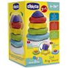 ARTSANA Chicco Torre Anelli 2 in 1 Gioco Impilabile per Bambini Anelli in Plastica 6/36 Mesi