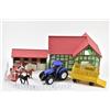 New Ray New Holland Play Set With Farm House & Horse Stable
