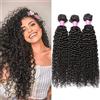RICHAIR Fasci di Capelli Umani, Fasci di Capelli Ricci Ondulati 3, 24 Pollici, Human Hair Bundles, Fasci di Capelli Ricci Brasiliani, Capelli Umani Vergini Brasiliani, 50g/pacco (Totale 150g)