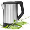Bomann Bollitore elettrico - Bollitore elettrico - Bollitore in acciaio - Bollitore Bomann WKS 3002 CB 1,5 litri acciaio inox/nero - 2200 Watt - sistema di spegnimento automatico