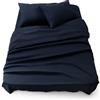 Blumtal Completo lenzuola matrimoniali 3pz - completo letto matrimoniale certificato OEKO-TEX - lenzuolo con angoli 180x200x30cm + lenzuolo 280x275cm + federa cuscino 50x80cm in microfibra - blu mare
