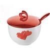 Guzzini Zuccheriera con Cucchiaino Love, Rosso Chiaro, 12.6 x 12.6 x h9.8 cm