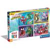 Clementoni - 21528 - Supercolor Puzzle - Marvel Spidey And His Amazing Friends - 4 Puzzle da 12,16,20 e 24 Pezzi - Puzzle Bambini 3 Anni, Puzzle Cartoni Animati - Made In Italy